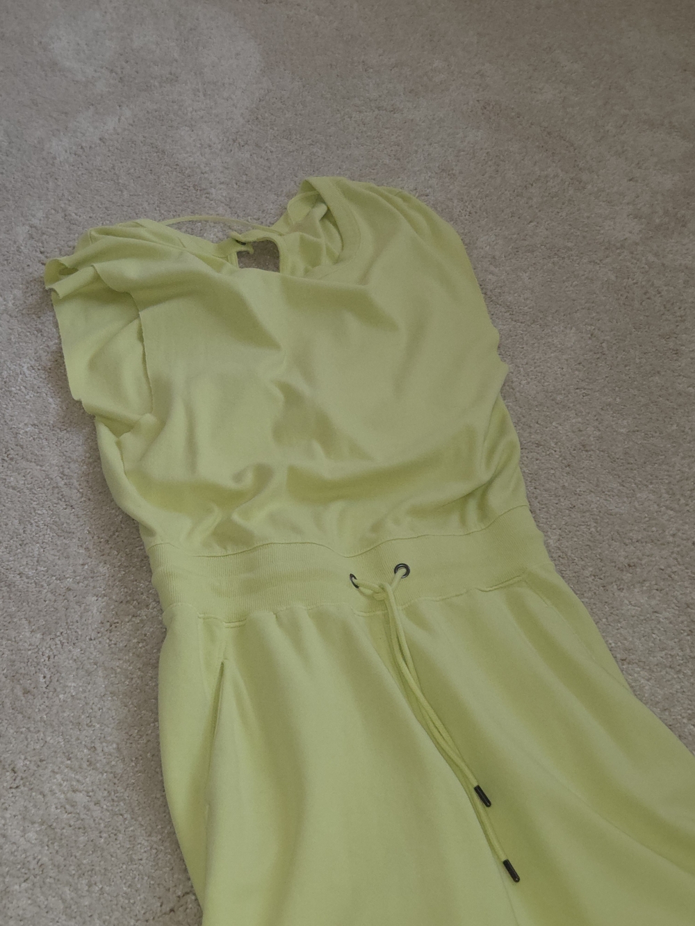 Light Lime Green Drawstring Waist Dress